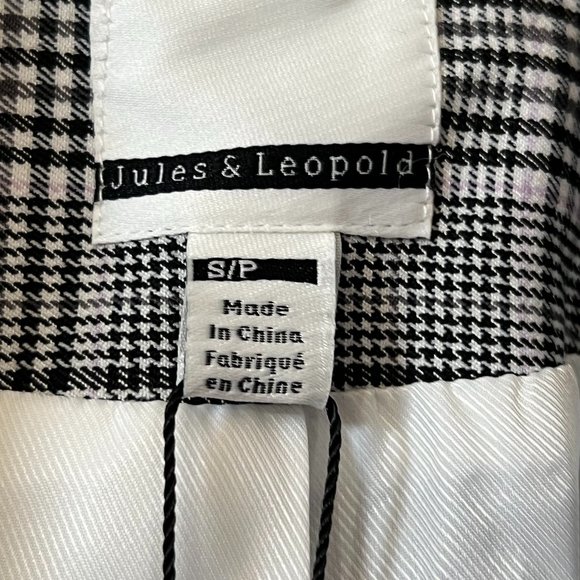 NWT Jujes & Leopold Women's Blazer Button Gray Plaid Size Small Jacket Collared - Picture 5 of 10